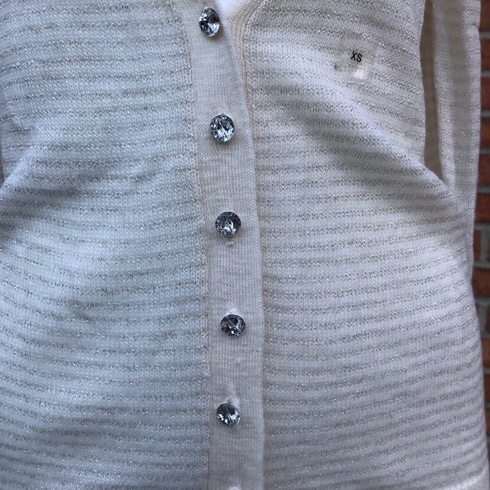 NWT Express size XS cream button down sweater - Picture 2 of 6